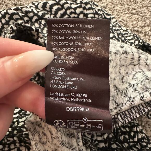 Anthropologie black & white print strapless tube top size L - Picture 6 of 8